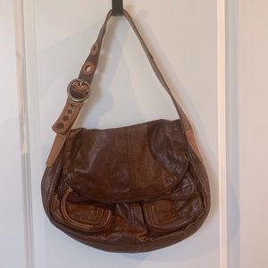 Lucky Brand - Leather Fold Over Hobo Shoulder Bag